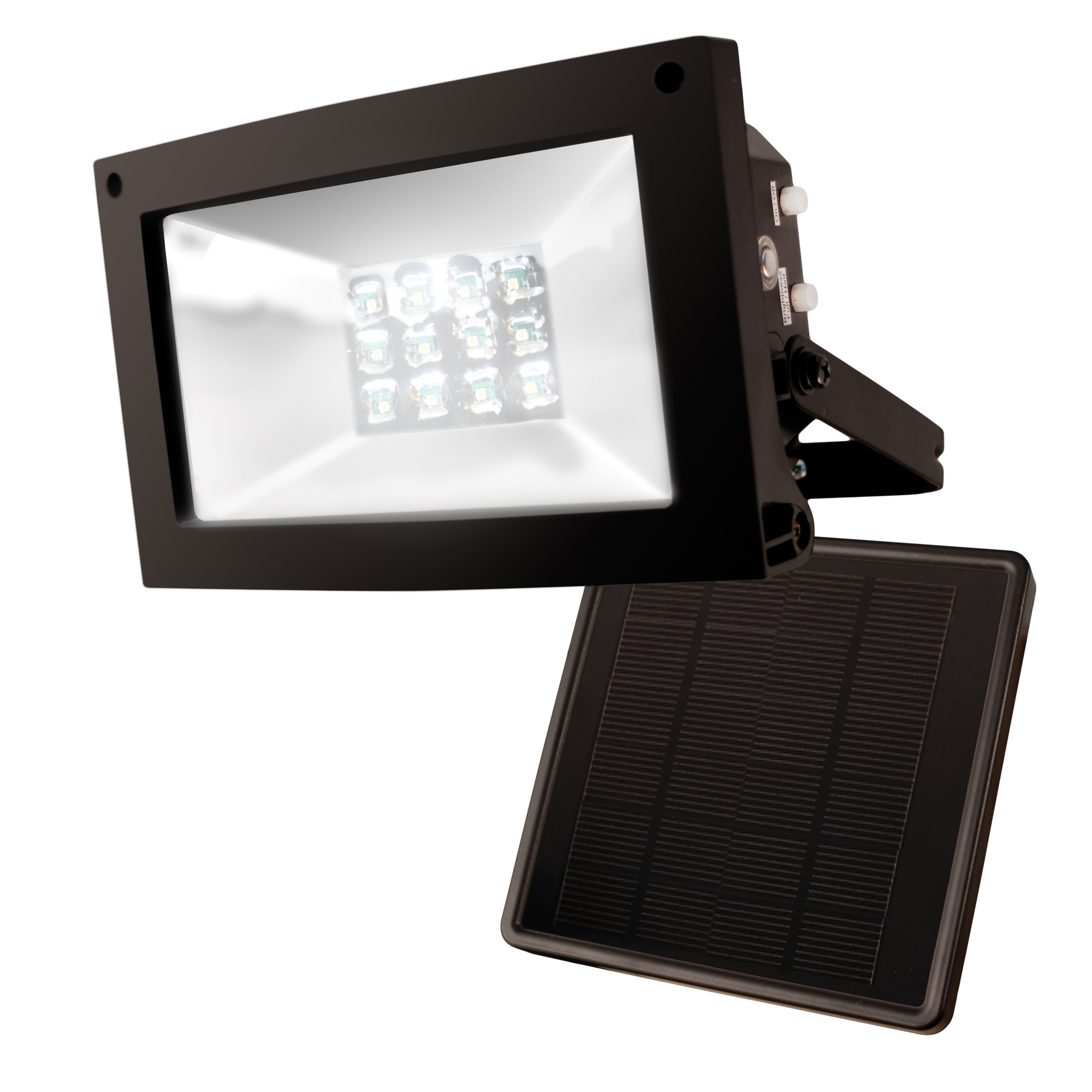 Maxsa Innovations, Continuous-On Solar-Powered Flood Light - Warm White, Color Black, Included (qty.) 1, Model# 40329